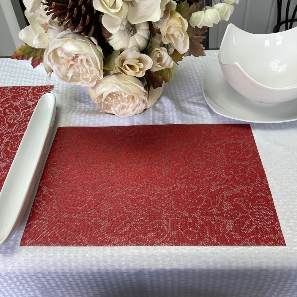 *Deco novo PVC Floral Non-Slip vinyl Table Mats Set of 6